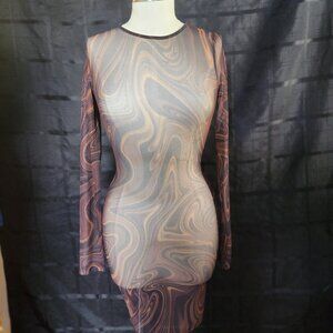 Title: 🤎 Swirly Sheer Dress: A Sexy and Playful Lingerie Cover-Up 🤎